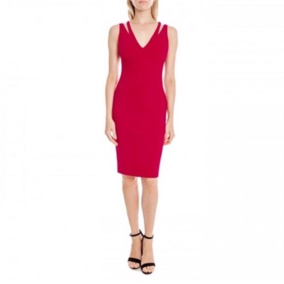 Likely Cruz Dress Cut Out Pink Magenta Raspberry - Picture 1 of 11